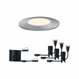 Paulmann Plug&Shine Floor Mini padlóba süllyesztett kültéri lámpatest szett beépített szabályozható LED világítással 24V IP65 3000K 3x2,5W rozsdamentes acél 95°