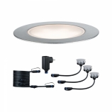 Paulmann Plug&Shine Floor Eco padlóba süllyesztett kültéri lámpatest szett (trafóval) beépített szabályozható LED világítással 24V IP65 3000K 3x1W rozsdamentes acél 90°