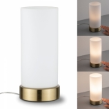 Paulmann Pinja dimmelhető asztali lámpa érintőkapcsoló E14 foglalat szálcsiszolt sárgaréz/fehér