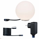 Paulmann Plug & Shine csomag kültéri gömblámpa LED meleg fény D20cm + 5m kábel + trafó 