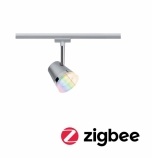 Paulmann URail Spot Zigbee Cone sínes spot lámpa + GU10 LED okos fényforrás RGBW+ (RGB+2700-6500K) 5,5W matt króm/króm