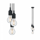 Paulmann Neordic Ketil 3-as függeszték lámpa E27 foglalat max. 20W fekete