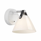Nordlux Strap fali lámpa fém/üveg/bőr fényforrás nélkül G9 foglalattal max. 28W D17 fehér