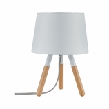 Paulmann Neordic Berit asztali lámpa textil lámpaernyővel fényforrás nélkül E27 foglalattal max. 20W fehér/fa