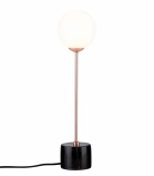 Paulmann Neordic Moa 1 ágú asztali lámpa textilkábellel üvegburával fényforrás nélkül G9 foglalattal max. 1x10W fehér/matt vörösréz/fekete
