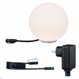 Paulmann Plug & Shine csomag kültéri gömblámpa LED meleg fény D20cm + 2m kábel + trafó 