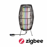 Paulmann Plug&Shine Smart Home Zigbee Basket okos rattan lámpa LED IP44 RGBW 3,2W fekete