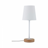 Paulmann Neordic Stellan asztali lámpa textil lámpaernyővel fényforrás nélkül E27 foglalattal max. 20W fehér/fa