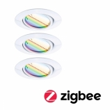 Paulmann LED beépíthető spot Smart Home Zigbee Base Coin alapcsomag forgatható D90mm kör 3x4,9W 230V szabályozható RGBW+ fehér