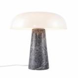 Nordlux Glossy asztali skandináv design lámpa E27 foglalat szürke márvány/opálüveg