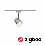 Paulmann URail Spot Zigbee Cone sínes spot lámpa + GU10 LED okos fényforrás TW (2700-6500K) 5W matt króm/króm