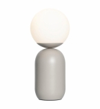 Nordlux Notti asztali minimál design lámpa opálüveg búra E14 foglalat szürke