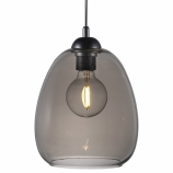 Nordlux Dillon függő lámpa textilkábellel égő nélkül E27 foglalattal D20 fekete/füstüveg